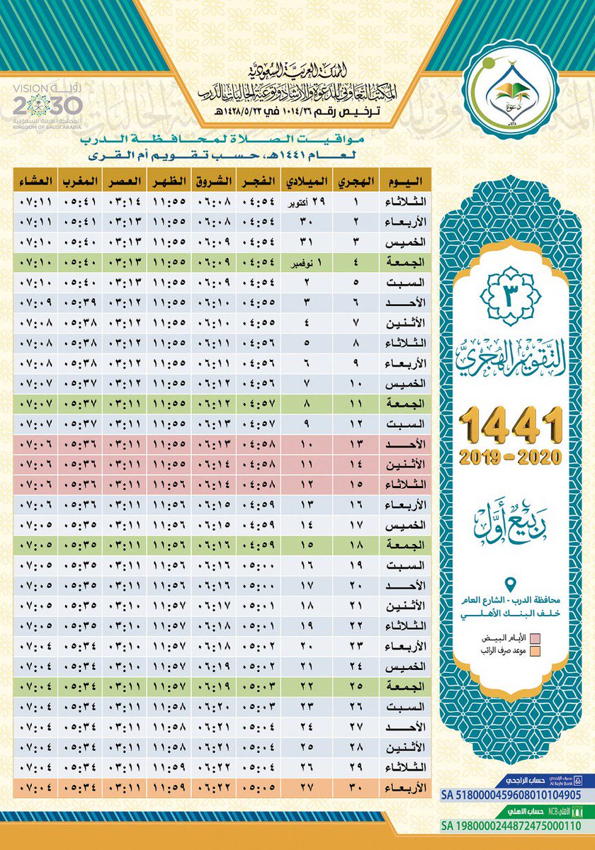 الصلاه حائل الان مواقيت أوقات الصلاة