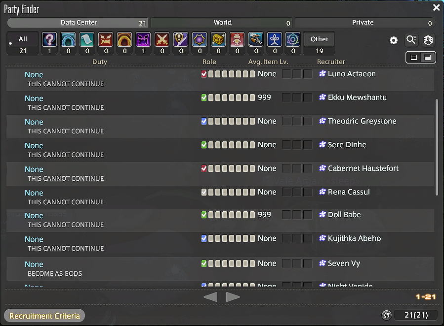 clouded_vxle's tweet photo. Meanwhile Crystal datacentre PF before maintenance:

#ffxiv #nier #thiscannotcontinue 

@FF_XIV_EN https://t.co/4vdusTrj4I