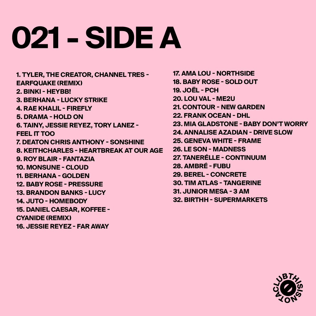 thisisnotaclub's tweet photo. [NEW PLAYLIST] Collection 021 - Side A featuring sounds by: @channel_tres @berhana @TheDramaDuo @DanielCaesar @originalkoffee @Jessiereyez @amalou @joellobban @genevawhite @lesonmusic @tanerelle @deatochrisantho @_SPACEBAR @brandonxbanks + more 

🔉🔊 https://t.co/5eSnvCNrVE 🔊🔉 https://t.co/e6WDLVNpK7