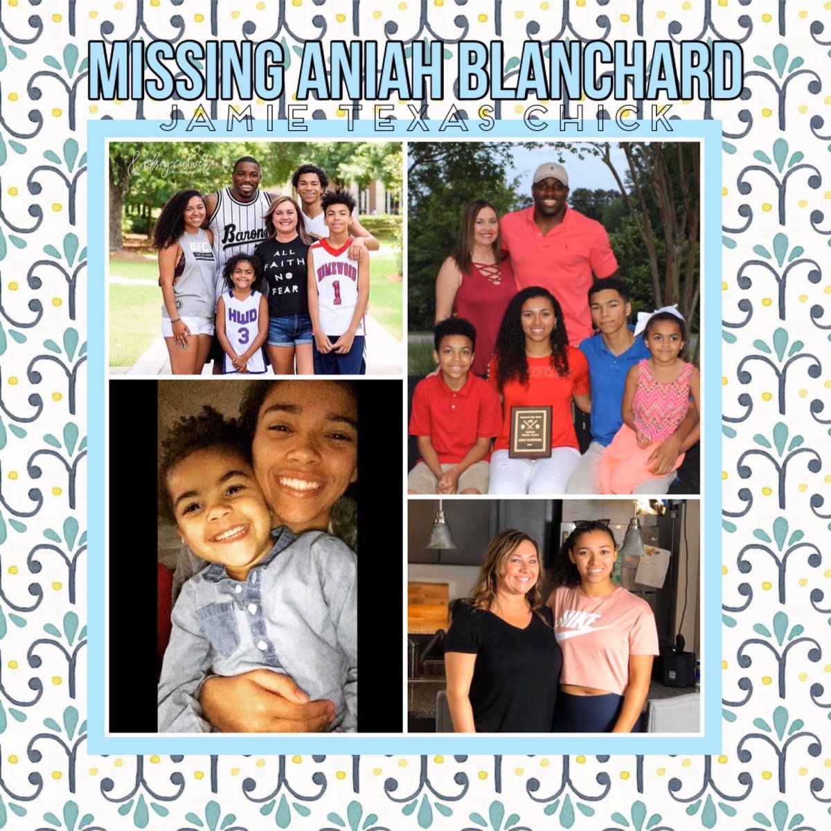 JamieTexasChick's tweet photo. ❌MISSING ANIAH BLANCHARD❌
#AniahBlanchard #AniahHaleyBlanchard #Auburn #Homewood #Montgomery #Alabama #Missing #TrueCrime #Justice #FindAniahBlanchard #LetsFindAniah #JamieTexasChick #DiggingDeeperTrueCrime https://t.co/QHuuXpxTwd