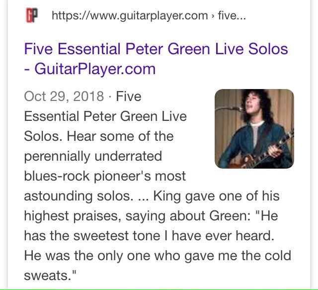Happy Birthday to Peter Green! & 4 those who missed my PG article 4 Guitar Player mag  