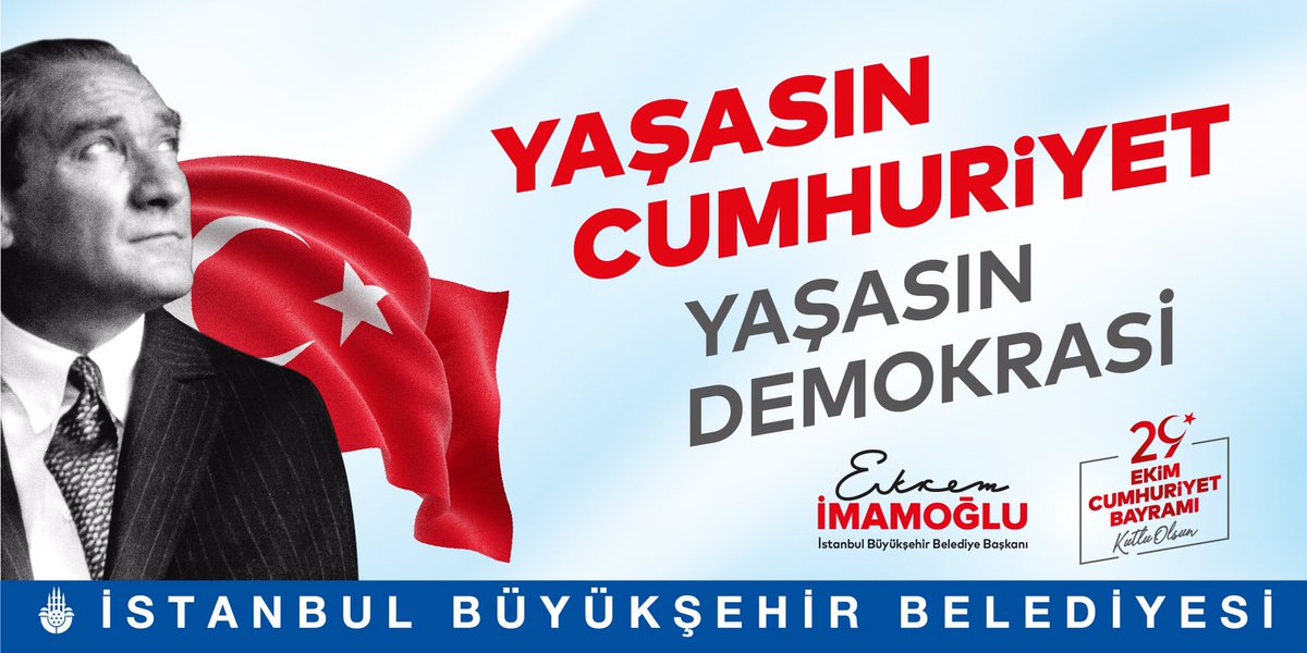 Cumhuriyetimizin 96. yılında, Başkomutanımız Mustafa Kemal Atatürk ve silah arkadaşları başta olmak üzere bağımsızlık mücadelemizin tüm kahramanlarını saygı ve rahmetle anıyoruz.
29 Ekim Cumhuriyet Bayramımız Kutlu Olsun.

'Yaşasın Cumhuriyet, Yaşasın Demokrasi' 🇹🇷🇹🇷🇹🇷