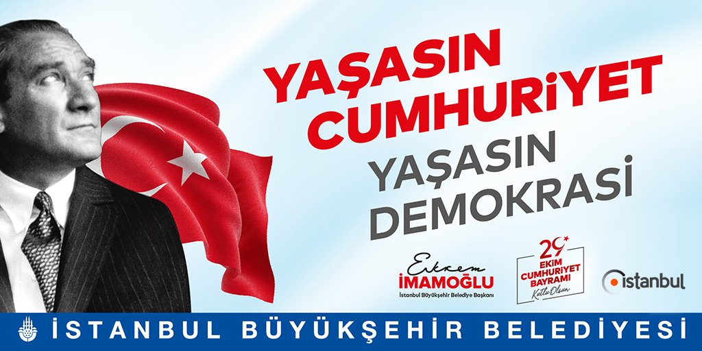 Cumhuriyetimizin 96. yılında, Başkomutanımız Mustafa Kemal Atatürk ve silah arkadaşları başta olmak üzere bağımsızlık mücadelemizin tüm kahramanlarını saygı ve rahmetle anıyoruz.
29 Ekim Cumhuriyet Bayramımız Kutlu Olsun.

"Yaşasın Cumhuriyet, Yaşasın Demokrasi" 🇹🇷🇹🇷🇹🇷