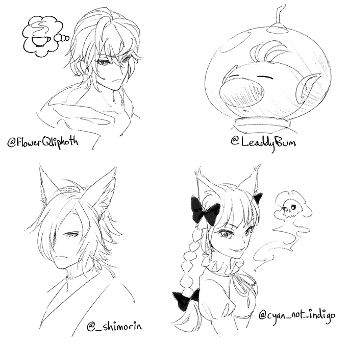1-4 @FlowerQliphoth @LeaddyBum @_shimorin @cyan_not_indigo 