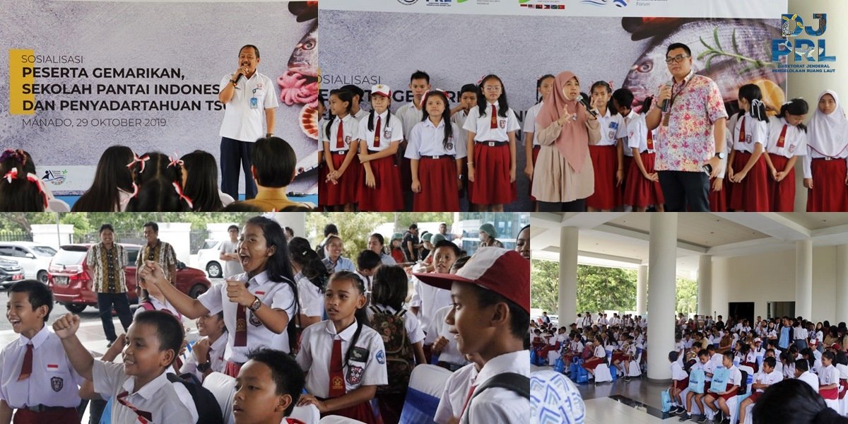 ditjenpk_kkp's tweet photo. Tiga rangkaian acara seru sudah terlaksana lho, diantaranya Penyadartahuan Mitigasi Bencana Tsunami dan Sekolah Pesisir Indonesia oleh @Direktorat_P4K  yang dihadiri oleh 100 siswa SMA dari Manado serta Gemarikan dari @Ditjen_PDSPKP yang dihadiri oleh 100 siswa SD dari Manado.⠀ https://t.co/FzjgKdiCQ6