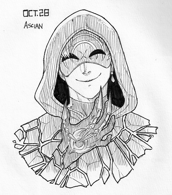 Enjins's tweet photo. what ever am i to do with you?

Inktober Day 28: Ascian https://t.co/ghY1BFjtQo