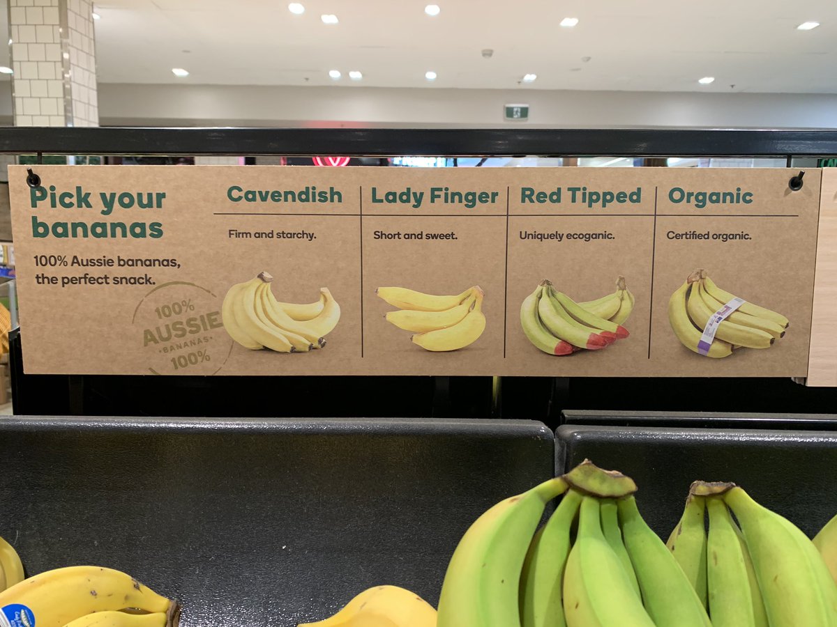 olivier_frey's tweet photo. En Australie j’ai découvert les bananes #ecoganic. Il s’agit d’un mode de production sans pesticides (qu’ils soient naturels ou de synthèse). Et elles sont reconnaissables à leur bout qui a été trempé dans de la cire. https://t.co/TRz1yba4wO