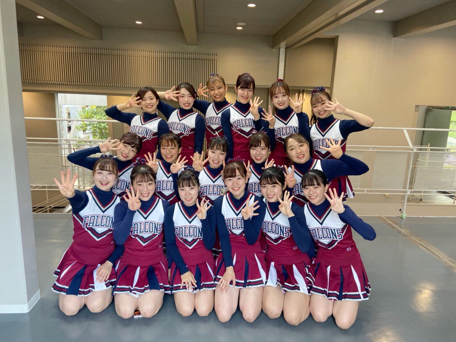 早稲田falcons チアリーディングユニフォームシャツadidas