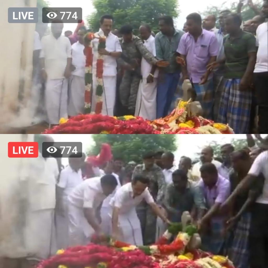 Vin88Vinoth's tweet photo. திருச்சி மணப்பாறை அருகே பாத்திமாபுதூரில் உள்ள சுஜித் கல்லறையில் திமுக தலைவர் ஸ்டாலின் அவர்கள் அஞ்சலி.

#SunNewsSocial #SunNews #RIPSujith #BoreWellAccidents #Rescue #ChildRescue #Stalin #DMK #StalinTribute https://t.co/iqGlK14Mmd