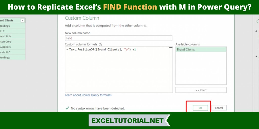 Excelvidz's tweet image. How to Replicate Excel’s FIND Function with M in Power Query?
#Excel #Exceltutorial #Excelpowerquery
exceltutorial.net/replicate-exce…