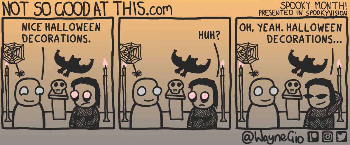 WayneGio's tweet photo. It's a lifestyle.
#comic #comics #webcomic #webcomics #funny #lol #art #twitterart #comedy #patreon #drawing #sketch #Halloween #goth #gothic #gothgirl 
 #HalloweenVibes #Spooky #SpookTime #SpookyVision #Orange #Black #PumpkinSpice #spider #decorations #halloweendecorations https://t.co/sY9VXQMNUA