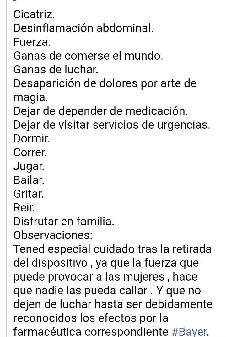 libreessure's tweet photo. Efectos secundarios tras la retirada de #essure:
Información para todos aquellos profesionales que aún dudan de la mejoría :

Cualquier otra duda consulte con la plataforma
@AEMPSGOB @sanidadgob @OMC_Espana @redaccionmedica @ActaSanitaria @luisacarcedo @jperezparra 
@quer_endo https://t.co/gGGImIwWza