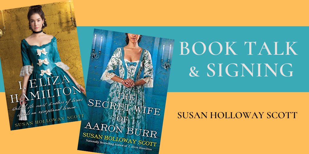 AlbanyInstitute's tweet photo. Join us as we host author Susan Holloway Scott for a book talk + signing on Saturday, Nov 2 at 2pm. She'll talk about her books I, Eliza Hamilton and The Secret Wife of Aaron Burr https://t.co/uHKvYJBZuT @2nerdyhistgirls #Eliza #SchuylerSistersExhibit #albanyny #HamiltoninAlbany https://t.co/ZZT6K7qSFD