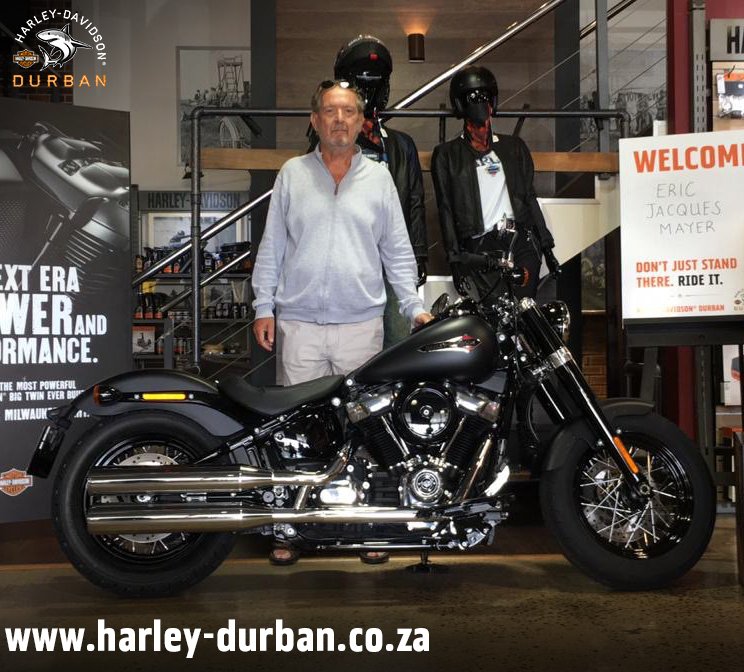 HD_Durban's tweet photo. Eric has traded his Street Bob® in for this gorgeous Softail® Slim! Congratulations on the purchase of your new motorcycle, Eric. Thank you very much for your continued support, be safe on the roads. #Softail #harleydavidson #Durban #bikelife #justride #umhlanga #biker https://t.co/sQs2rW5hQ4