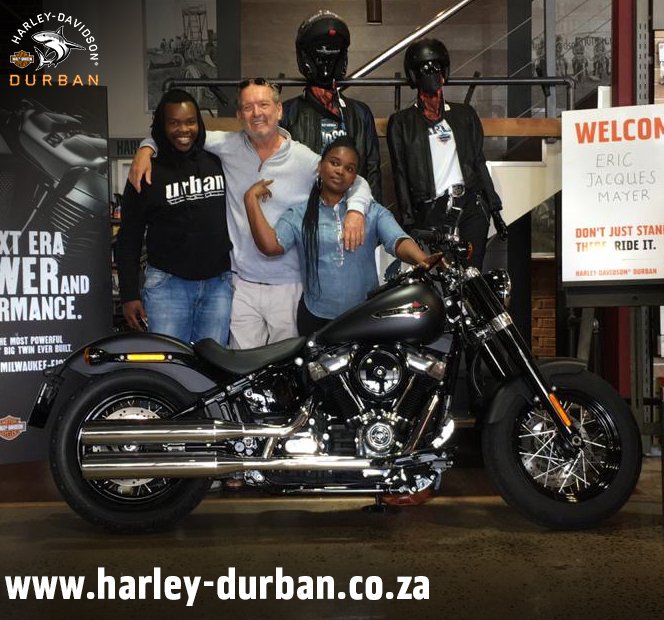 HD_Durban's tweet photo. Eric has traded his Street Bob® in for this gorgeous Softail® Slim! Congratulations on the purchase of your new motorcycle, Eric. Thank you very much for your continued support, be safe on the roads. #Softail #harleydavidson #Durban #bikelife #justride #umhlanga #biker https://t.co/sQs2rW5hQ4