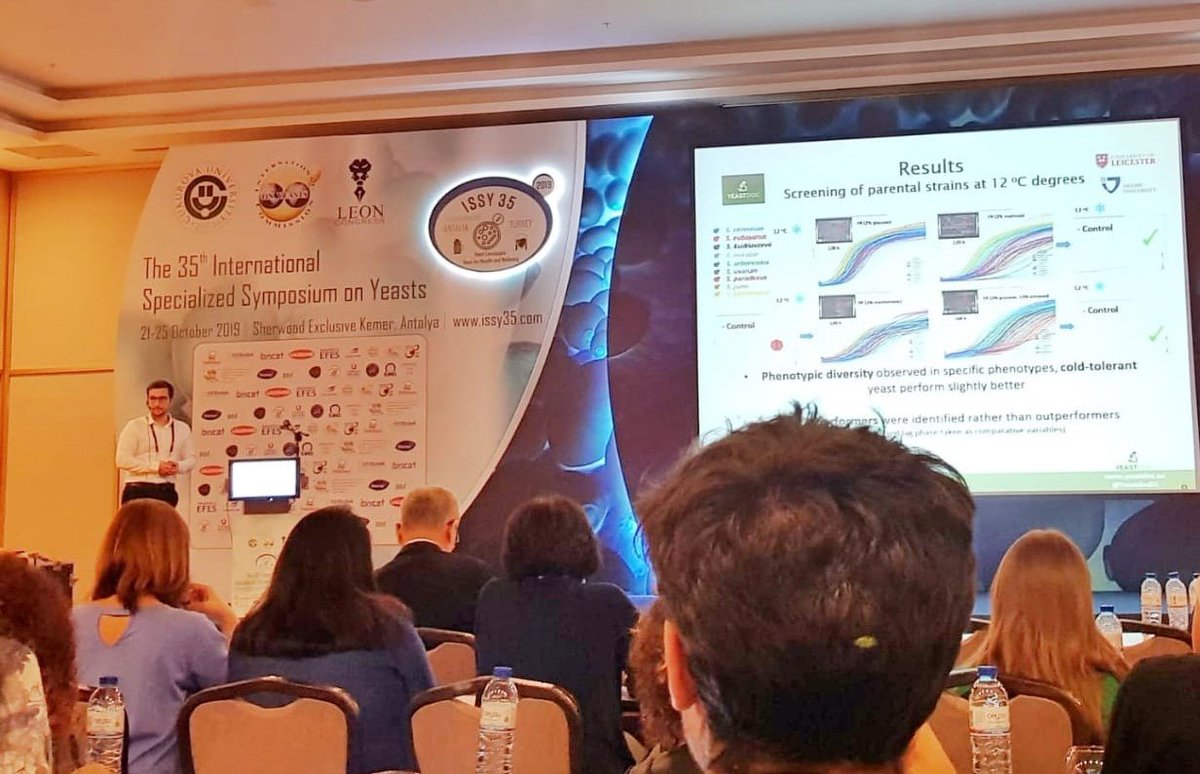 YeastdocEU's tweet photo. Proud to see four of our ESRs, Liliane, Nikola, Pooja and Luís talking about their research at @ISSY2019. Great visibility for them and for our @MSCActions ITN. https://t.co/Dzfg05kGL2