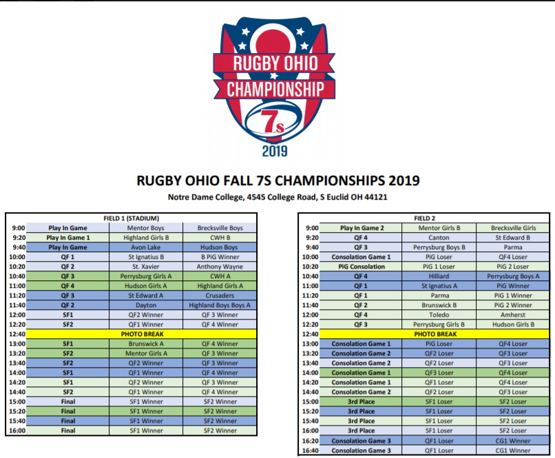It's gonna be a chilly one, but come and watch your Boys and Girls Rugby teams at the High School State Finals this Sunday @ Notre Dame College!!!