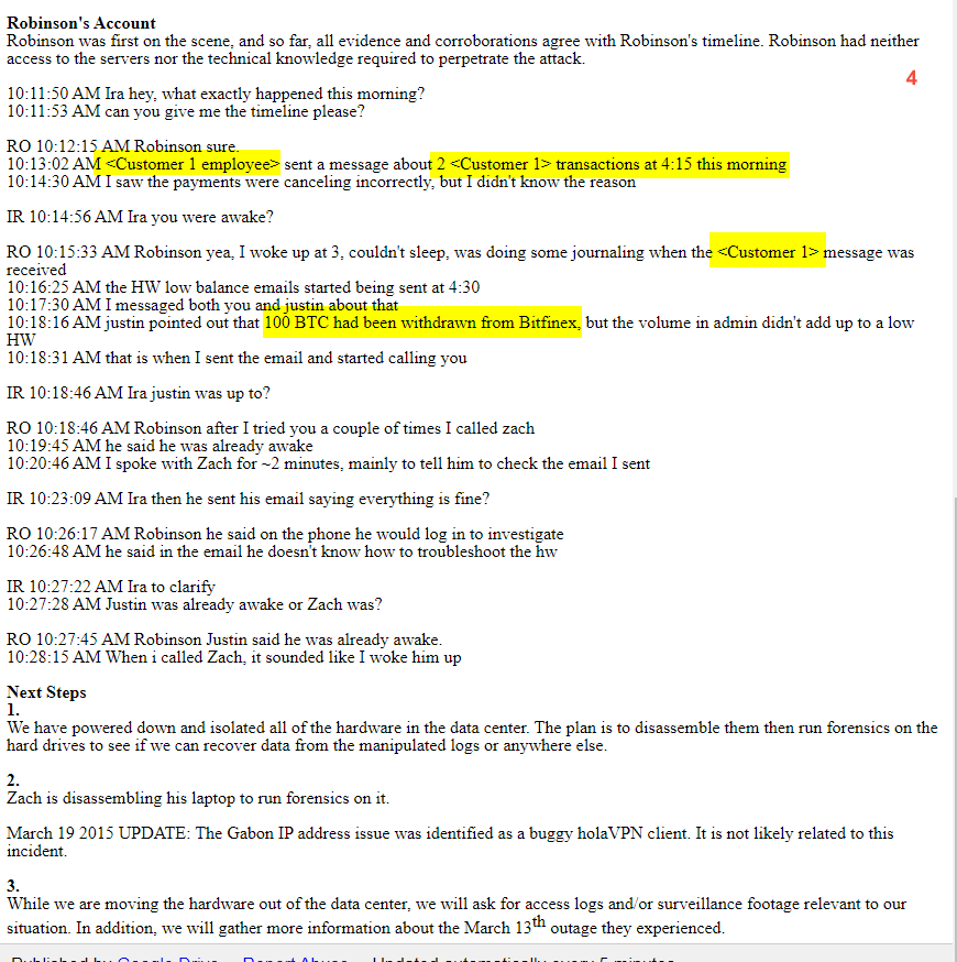 intel_jakal's tweet photo. @CasPiancey Remember when #coinapult got hacked for 150 #bitcoin back in 2015. Here's the incident report - can someone walk me through this. Why do they name #bitfinex but don't name the customer?
the report page is still live here >>> https://t.co/ys7TjhQ4zr https://t.co/sOUS6WfbCA