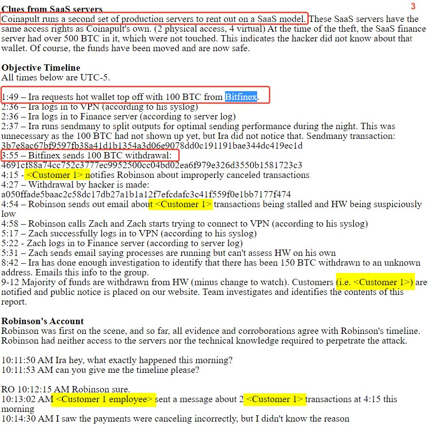 intel_jakal's tweet photo. @CasPiancey Remember when #coinapult got hacked for 150 #bitcoin back in 2015. Here's the incident report - can someone walk me through this. Why do they name #bitfinex but don't name the customer?
the report page is still live here >>> https://t.co/ys7TjhQ4zr https://t.co/sOUS6WfbCA