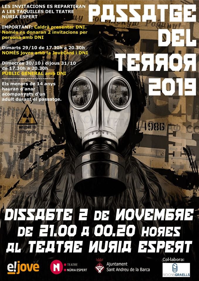 radiosantandreu's tweet photo. RÀDIO SANT ANDREU 98.0 FM INFORMA
PASSATGE DEL TERROR.
A partir d'avui dimarts ja es poden recollir les invitacions per  assistir al Passatge del Terror.
Avui dimarts només les persones que tinguin la JOVE CARD.
https://t.co/r7S2JaEOLB
@TeatreEspert  @santandreujove https://t.co/eQ51f8AoGm