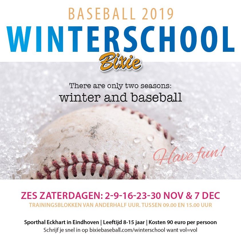 Nog enkele plaatsen beschikbaar voor de winterschool van Bixie baseball. Nu kan het nog. Aanstaande zaterdag beginnen we in sporthal Eckhart in Eindhoven. ⁦<a href="/PSVhonkbal/">PSV Honkbal</a>⁩ ⁦<a href="/HscnNuenen/">HSCN Nuenen</a>⁩ ⁦<a href="/ducks_honkbal/">Ducks honkbal</a>⁩ ⁦<a href="/BSVStarlights/">Starlights Schijndel</a>⁩