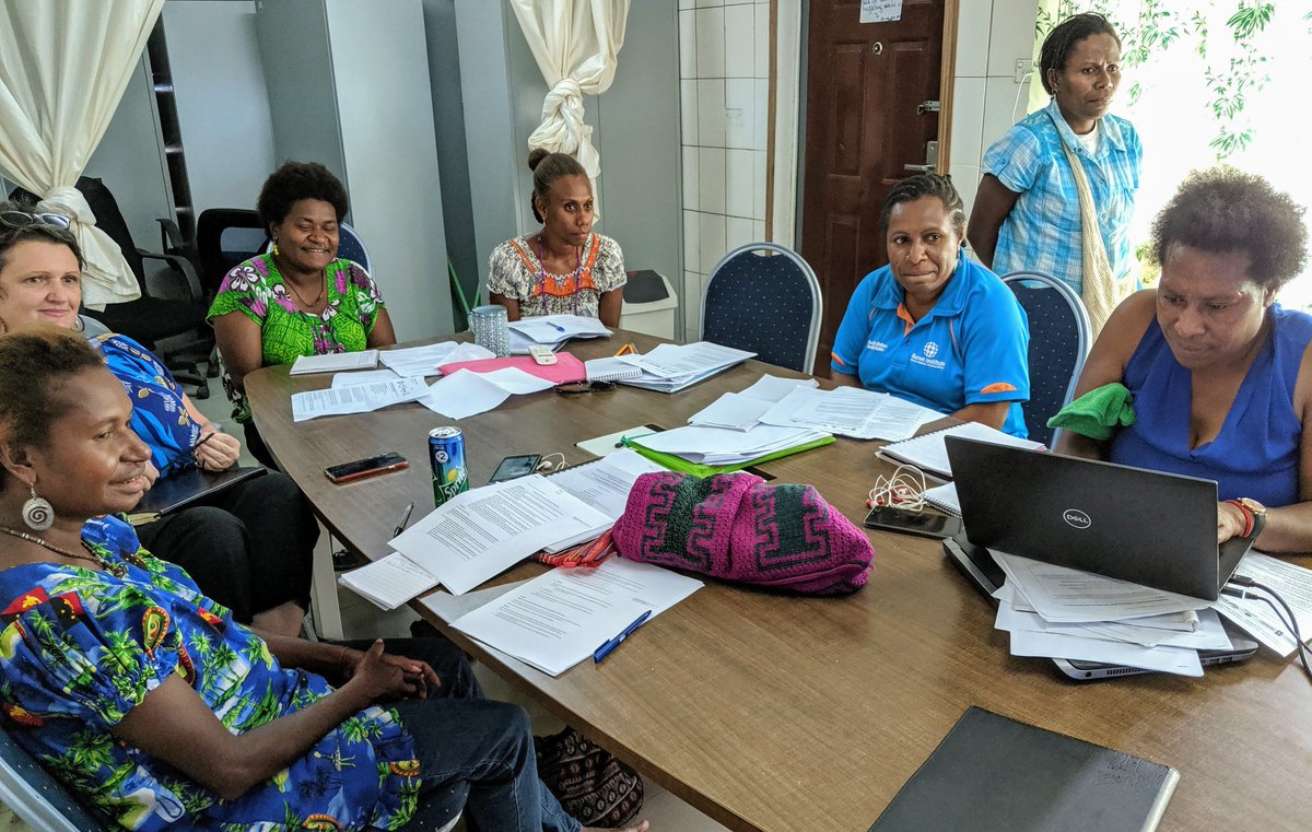 Wonderful to have our @pngimr colleagues - A/Prof Angela Kelly-Hanku and Somu Nosi in the Kokopo office this week as we begin the #qualitativeresearch component of the Gutpela Sevis (Quality Maternal and Newborn Care study) #gutpelastudy #implementationresearch