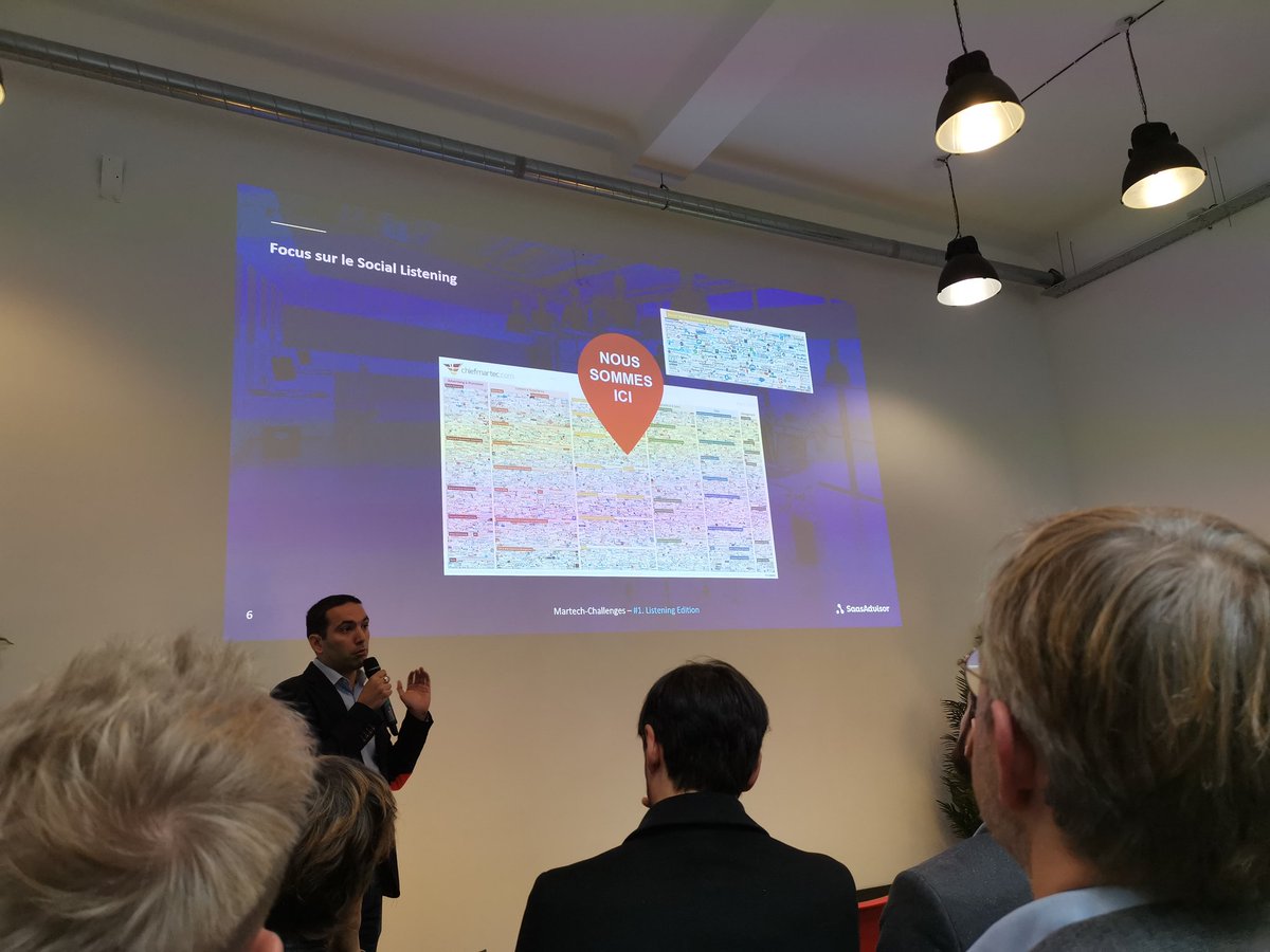 MatPREAU's tweet photo. Présentation des résultats du #MarTechChallenge belle initiative de découvrir les dessous des outils de social media listening par @saas_advisor et @JonathanCharbit https://t.co/070uArWA6M