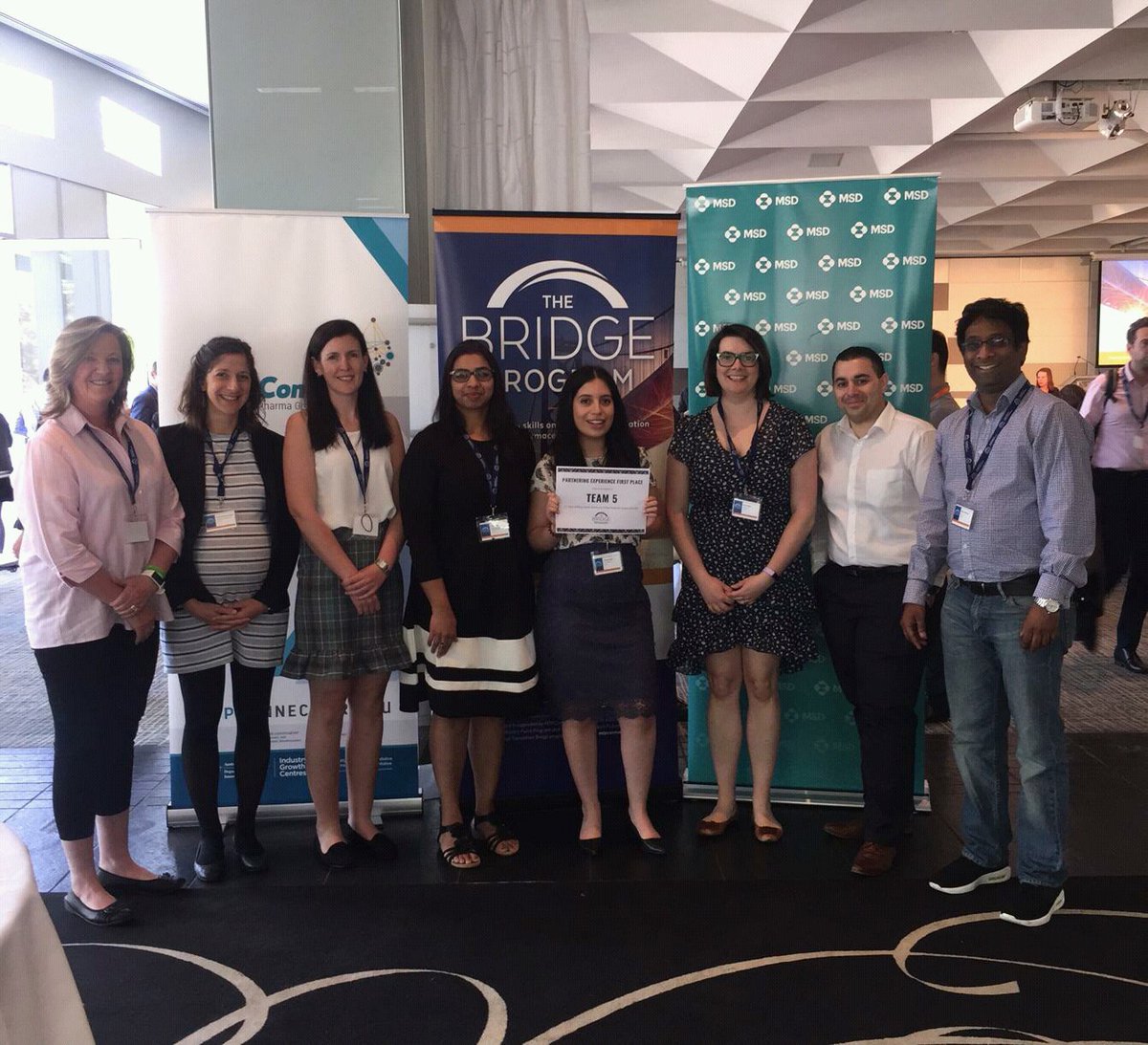 I am proud to be a part of this team taking out the Best Partnership at #bridgeProgram19 this year #biotechnology #partnership #pitch