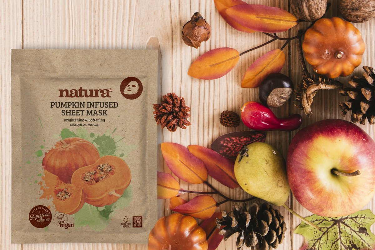 naturamasks's tweet photo. Halloween is literally right around the corner. Stock up on something new with our natura Pumpkin Infused Sheet Mask. Click to read all about it. 

https://t.co/jgtdInns4v

#halloween #pumpkin #sheetmask #skincare #vegan #crueltyfree #beauty https://t.co/9LtH1M9gC7