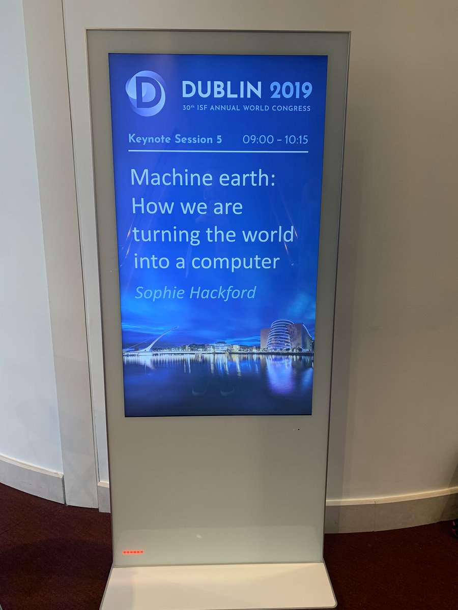 securityforum's tweet photo. Our first keynote speech of the final day, delivered by Sophie Hackford, will be livestreamed for members on ISF Live from 9am.
#ISF30 #ISFcongress2019 https://t.co/DMmMKHK0i5