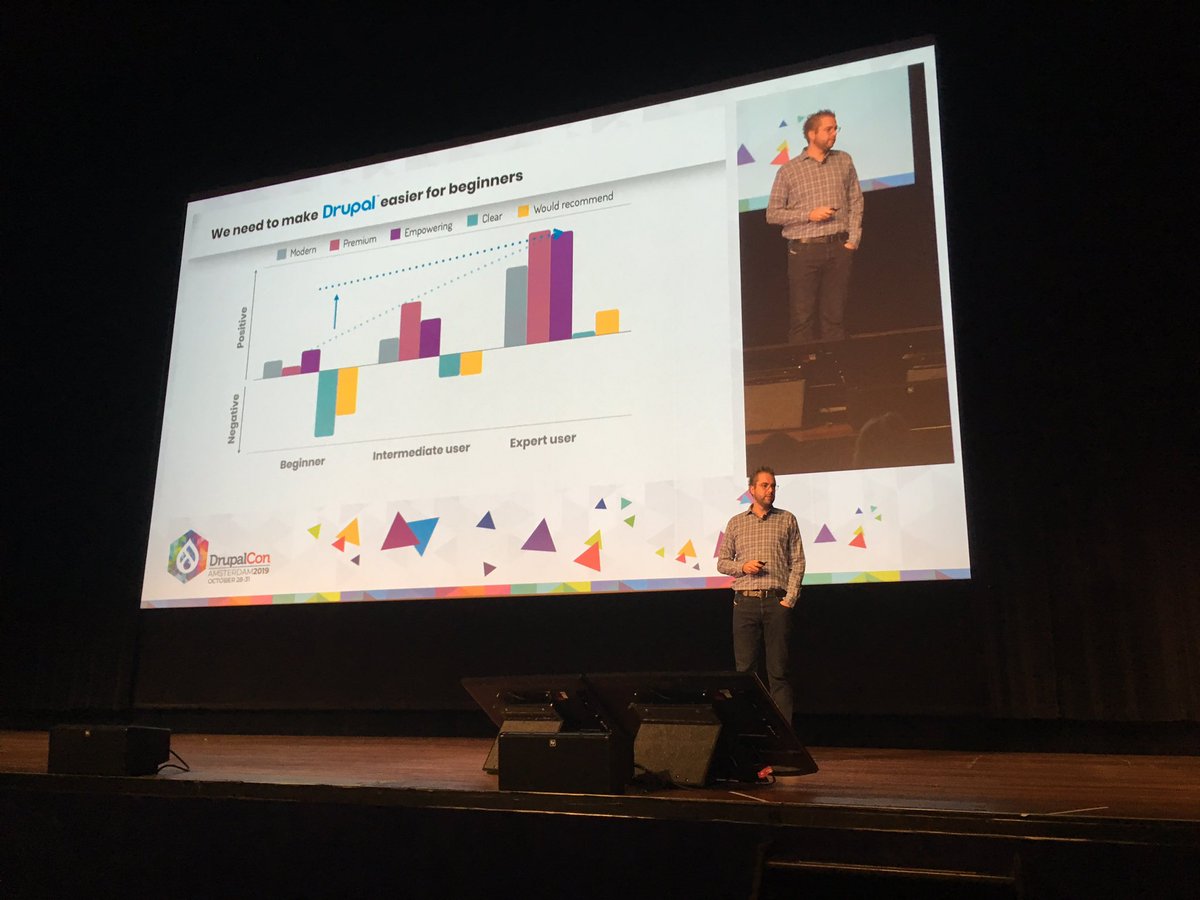 DrupalConEur's tweet image. “Experts love Drupal, we need to make Drupal really easy for beginners” @dries #DriesNote