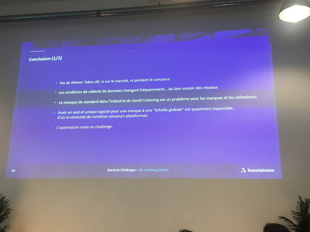 nruhlmann's tweet photo. Conclusions du #MarTechChallenge : changement incessant de collecte de données, pas de standard, un seul outil ne suffit pas.....@saas_advisor https://t.co/XKOTNYSEyY