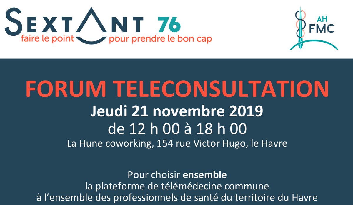 #médecin, #infirmiers, Venez tester <a href="/Avis2sante1/">Avis2sante</a> plateforme de télémédecine à <a href="/LeHavre_N/">Le Havre Normandie</a> le 21 novembre à <a href="/lahunecoworking/">La HUNE Coworking</a>. Évènement organisé par le #Sextant76. On vous attend;