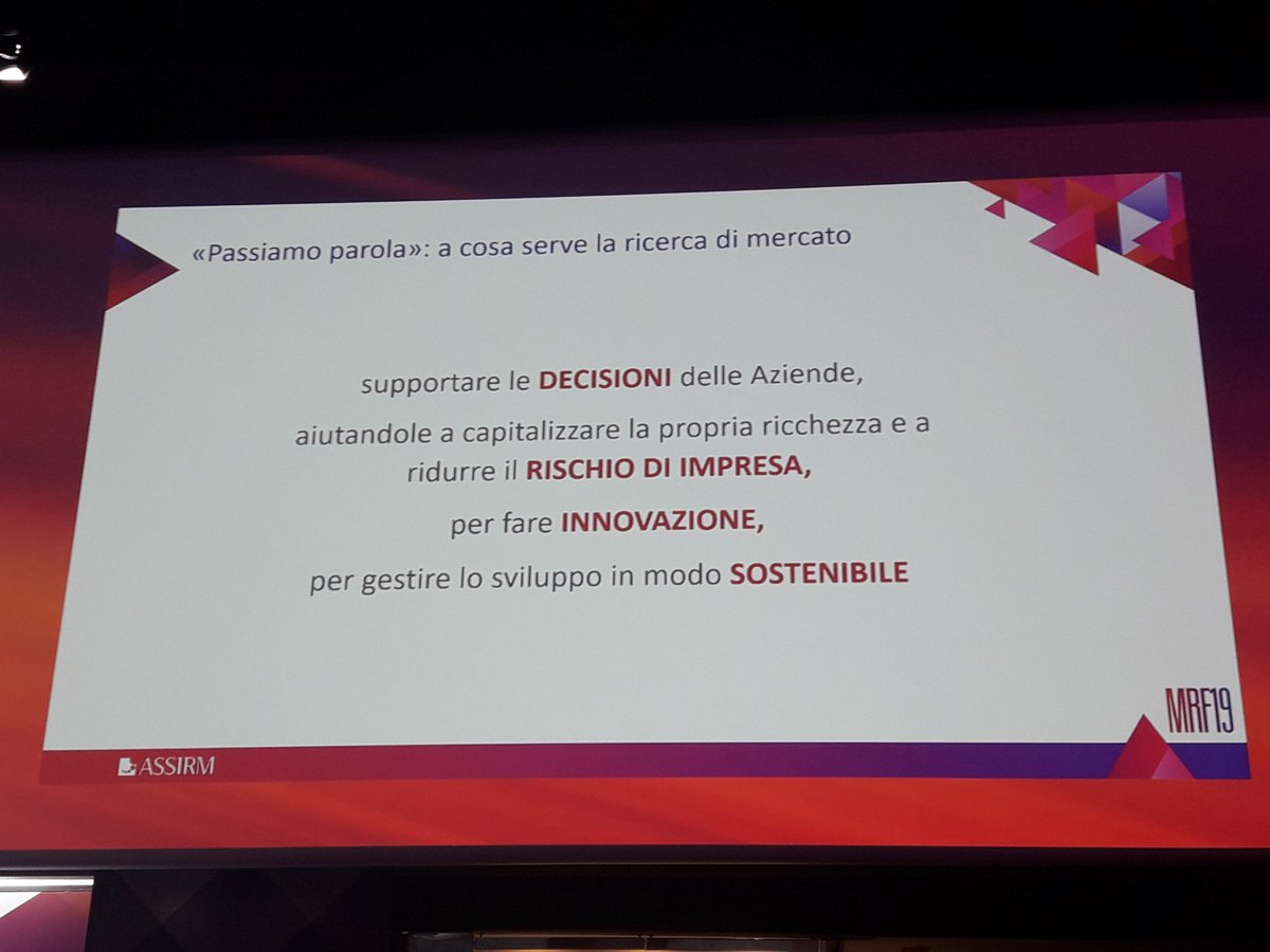 EumetraMR's tweet photo. La ricerca di mercato è fondamentale per la crescita delle Imprese e quindi del sistema Paese. Passiamo parola! @lucchi_matteo @AssirmRicerca #MRF19 https://t.co/OvXkugp3RX