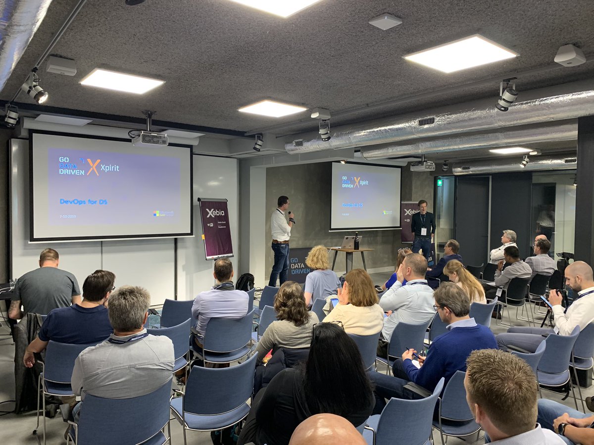 aavdberg's tweet photo. Today at #GoDataFest at @Xebia in #Amsterdam session by @marcelv and Niels Zeilemaker about #DevOps for #AI https://t.co/g1x6rgyC8Q
