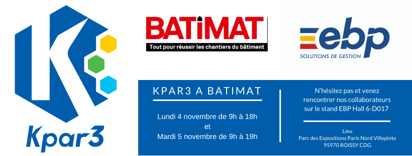 Kpar3France's tweet photo. Vous ne savez pas quoi faire les 4 et 5 novembre ? 
Venez nous voir au salon @Batimat sur le stand @ebp_france https://t.co/GVsDL8v4Wg
