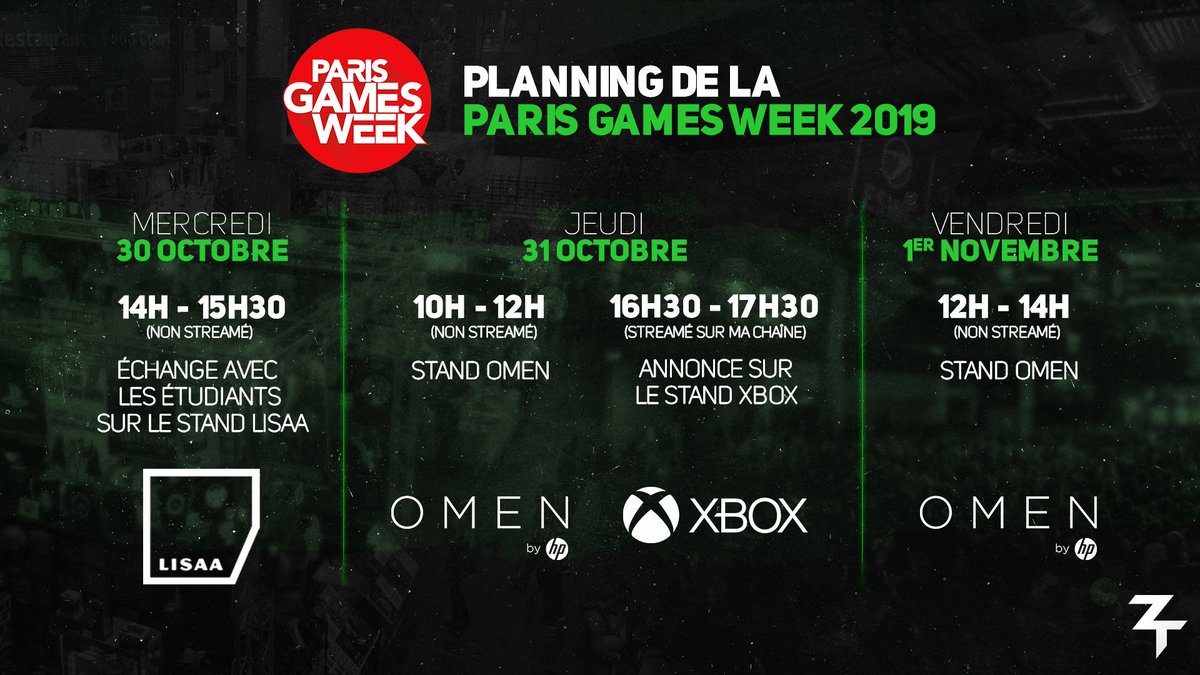 Hop, le petit planning PGW pour Mercredi,Jeudi,Vendredi. Je vais être présent sur 3 jours mais une seule fois en stream pour l'annonce qui fait plaisir. 👀 et Vendredi c'est la Blizzcon (je peux pas la couvrir), on débriefera ça + l'annonce plus tard dans la semaine !