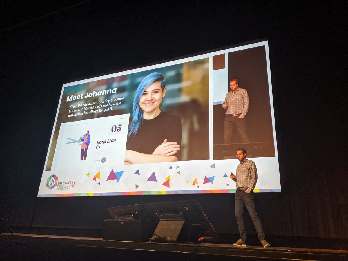 gaborhojtsy's tweet image. It was amazing to see how all our work came together in the #Driesnote showcase of Johanna updating her Drupal 8 site in place to 9. Let&apos;s use the tools to get more contributed modules ready this week. Also get the sticker ;) #IMadeDrupal9