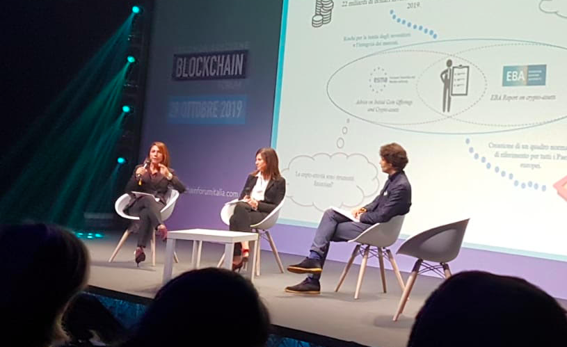 Alastria_'s tweet image. Llega el momento de hablar de #Esma y de EBA de regulacion en el entorno de la actividad crypto en el #ForoBlockchain 19 de Milan con Emmanuelle Campari y Valentina Lattanzi