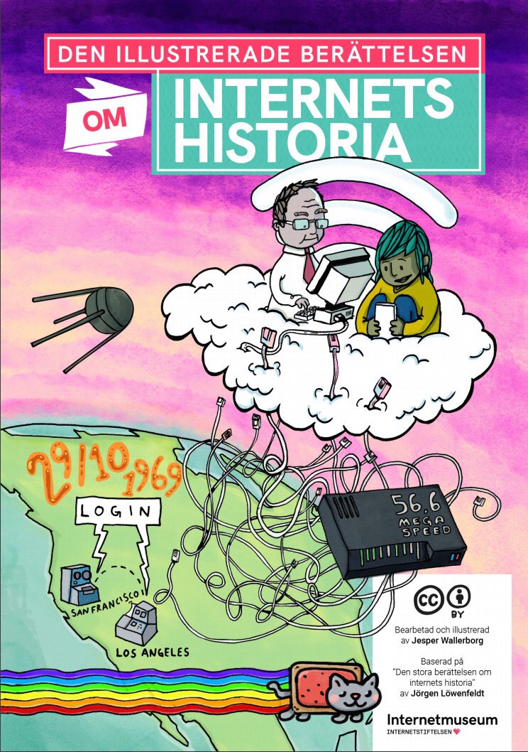 Grattis INTERNET 50 år! 🥳🥳🥳 rekommenderar alla att dagen till ära gå in och lära sig lite internethistoria på internetmuseum.se . Där kan du bl.a läsa den här fina serietidningen #internet #internetmuseum #internet50