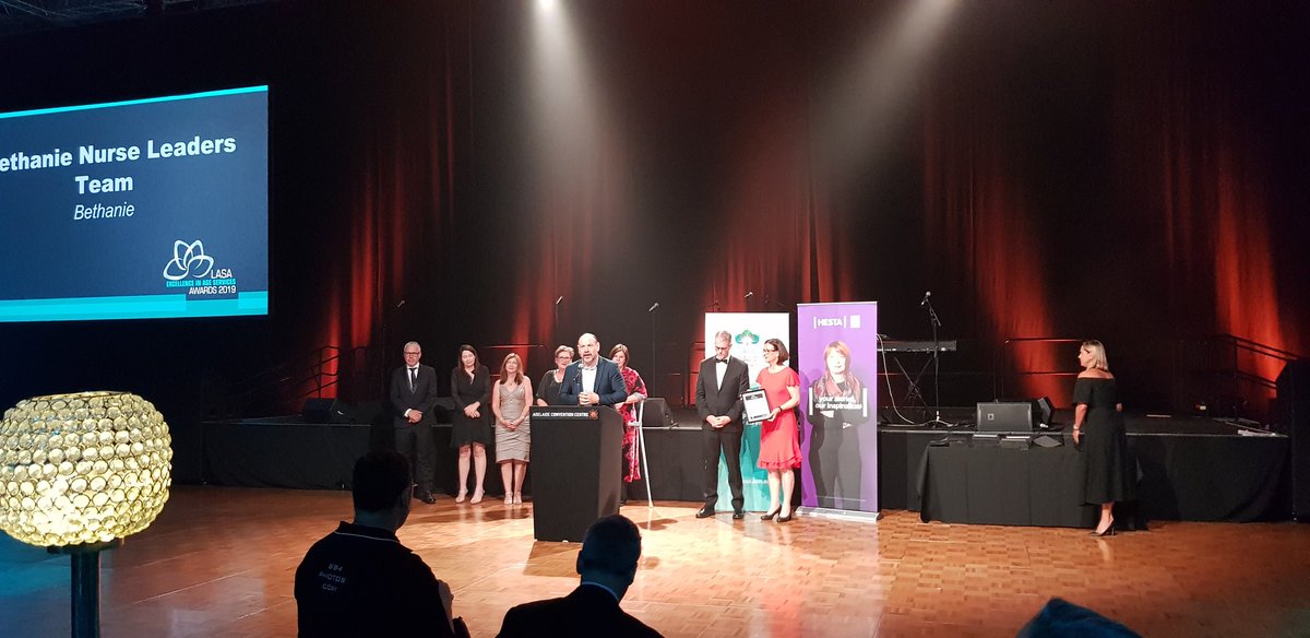 AustAgeAgenda's tweet photo. The @Bethanie_Group Nurse Leaders Project team has been announced as the winner of the Team Award at the LASA Excellence in Age Services Awards #LASACongress2019 https://t.co/uyPJtPegRK