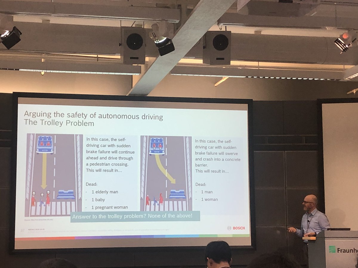 naserjv's tweet photo. An interesting keynote talk by Simon Burton on “arguing the safety of autonomous driving with machine learning!”
#ISSRE2019 https://t.co/e2no0StEM0