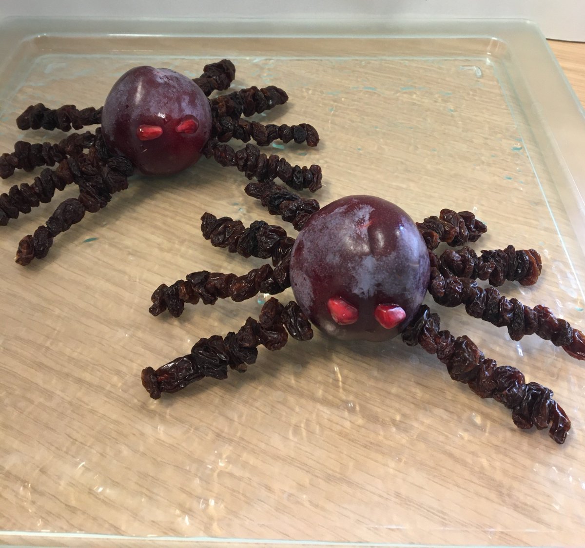 Don't be spooked, our spiders are all fruit! With a plum for the body, you can use raisins, black grapes or blueberries for the legs &amp; eyes. Red and purple fruits are a source of a devilishly good polyphenol anthocyanin, so enjoy! #BNFdoeshalloween