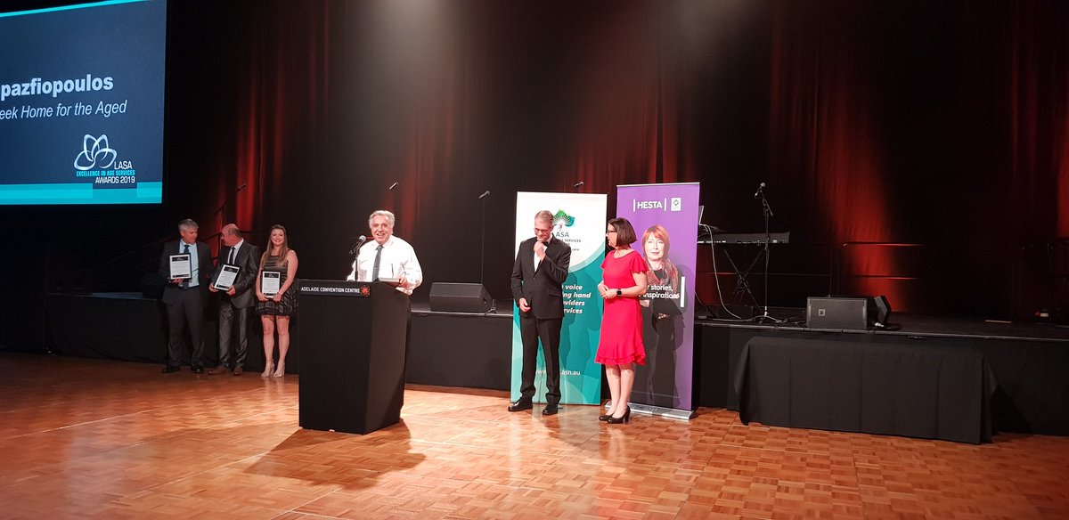 AustAgeAgenda's tweet photo. Bill Papazafiropoulous from Ridleyton Greek Homes for the Aged has been named the winner of the Rising Star Award at the LASA Excellence in Age Services Awards #LASACongress2019 https://t.co/89rkLpEPWv