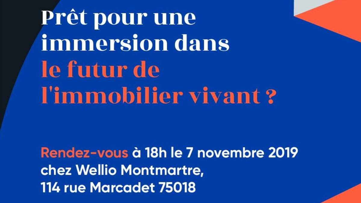 Covivio x <a href="/bymaddyness/">Maddyness</a> I Prêt pour une immersion dans l'#immobilier vivant ? Au programme : workshops avec les startups qui révolutionnent leurs secteurs, retour d'expérience de <a href="/MatFouquet/">Matthieu Fouquet</a> <a href="/onepoint/">Onepoint</a> et keynote de Jacques Arnould <a href="/CNES/">CNES</a> 👉 buff.ly/31WoPku 
<a href="/wellioprowork/">Wellio</a>