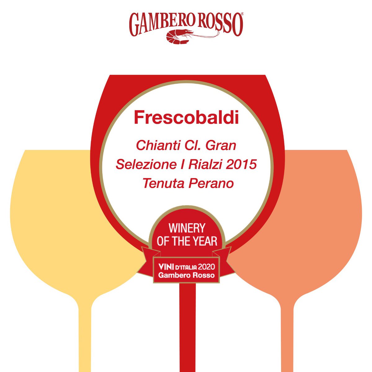 GamberoRossoINT's tweet photo. #TreBicchieri2020 #SpecialAwards #piaggia @CantinaToblino #produttoridimanduria @FrescobaldiVini https://t.co/cmw9DqJx5O