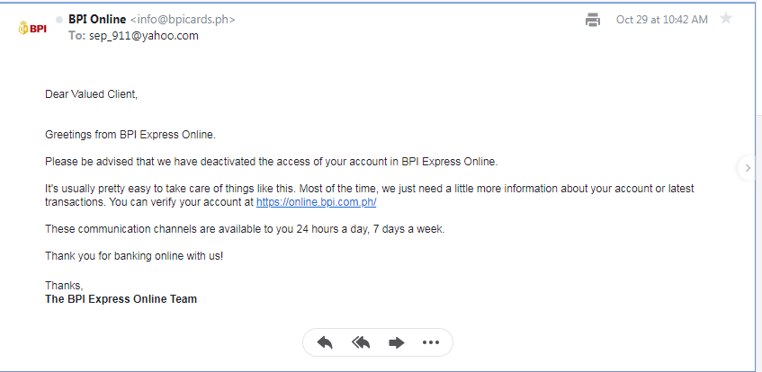 sePILYO's tweet photo. Hi @TalktoBPI i received email as screenshots below, please advise for my security. https://t.co/gwhmoxvz0a