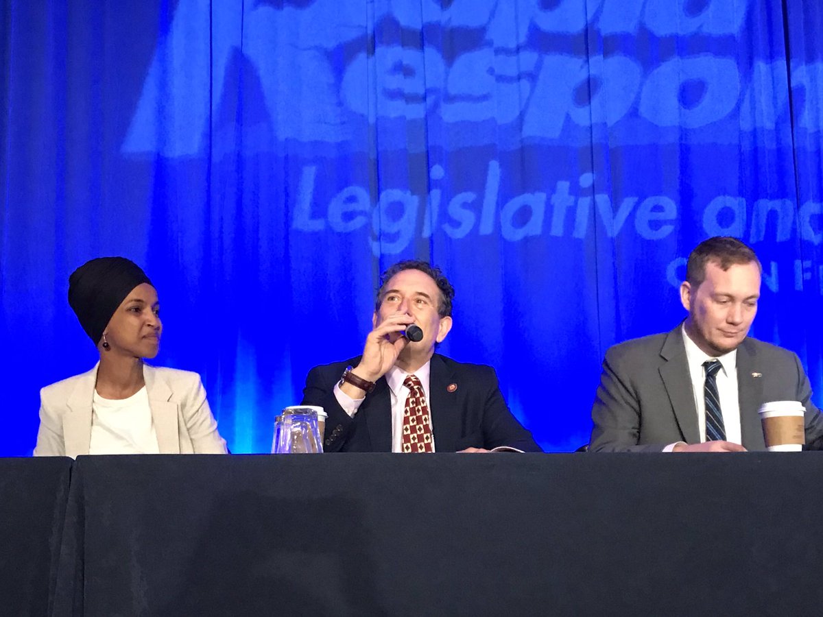 steelworkers's tweet photo. We are so proud to have @RepAndyLevin &amp; @IlhanMN here @ #USWRR19 for our first panel discussion of the day. https://t.co/33KY7PK3SN