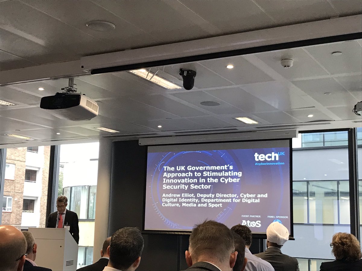 Shoutout from <a href="/DCMS/">Department for Culture, Media and Sport</a> at the <a href="/techUK/">techUK</a> #cyberinnovation Den to #Cyber101 and the support we give to UK cyber security startups in helping them grow and connecting with customers and investors. <a href="/DigiCatapult/">Digital Catapult</a>