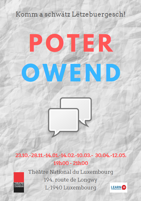 Loscht op #Lëtzebuergesch ze #poteren (lod.lu/?POTEREN1)? #Poterowend <a href="/tnl_luxembourg/">Théâtre National du Luxembourg</a> zu Märel mat <a href="/LearnLuxembourg/">It was Arson in 🇨🇦🧨</a> - Weider Infoen:
- learnluxembourgish.com/blog/2019/10/8…
- facebook.com/events/5307716…
